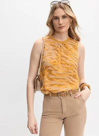 Striped Sleeveless Blouse
