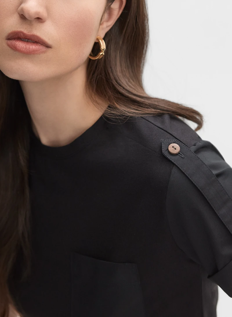 Satin Detail T-Shirt