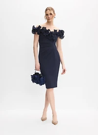 Ruffled Off-The-Shoulder Dress