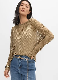 Pull ajouré en pointelle scintillant