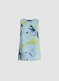 Sleeveless Palm Print Blouse