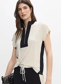 Joseph Ribkoff - Contrast Half-Zip Top