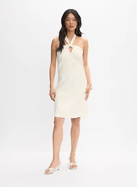 Robe licou à broderies florales