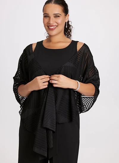 Foulard semi-transparent à rayures