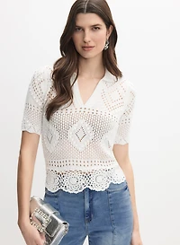 Crochet Knit Pullover