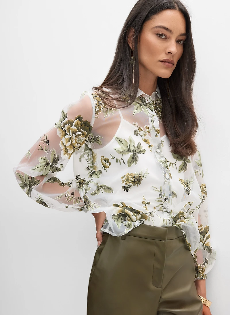 Blouse florale en organza