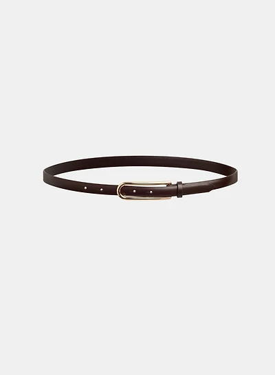Ceinture mince en cuir à boucle ovale