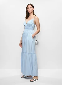 Tiered Tencel Maxi Dress