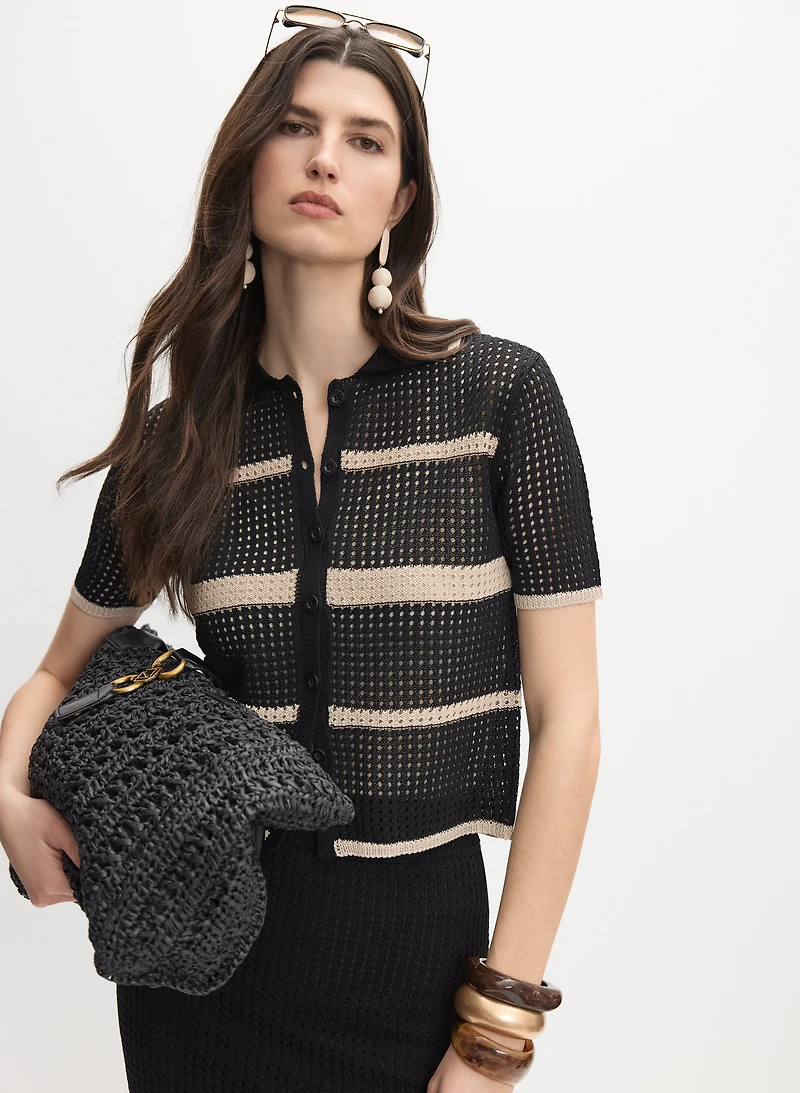 Joseph Ribkoff - Striped Polo Sweater