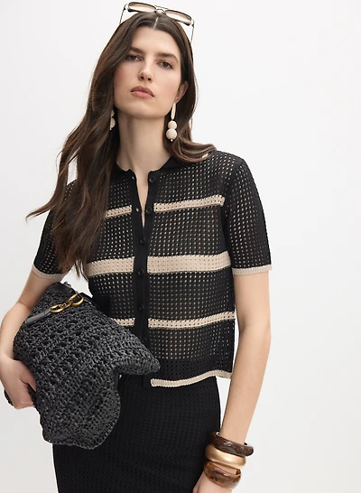 Joseph Ribkoff - Striped Polo Sweater