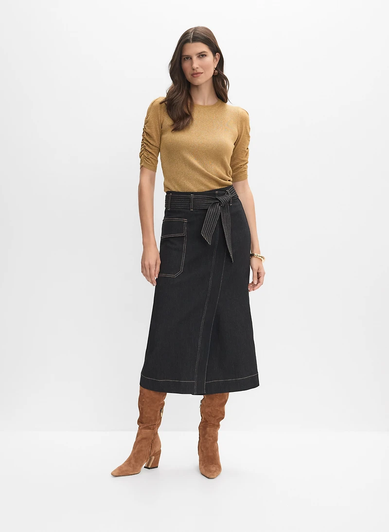 Denim Midi Skirt