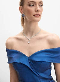 BA Nites - Off-Shoulder Waterfall Ruffle Dress