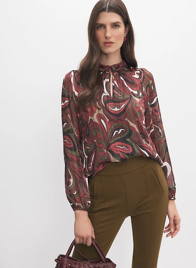 Chiffon Lurex Stripe Blouse
