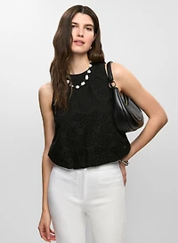 Sleeveless Eyelet Blouse
