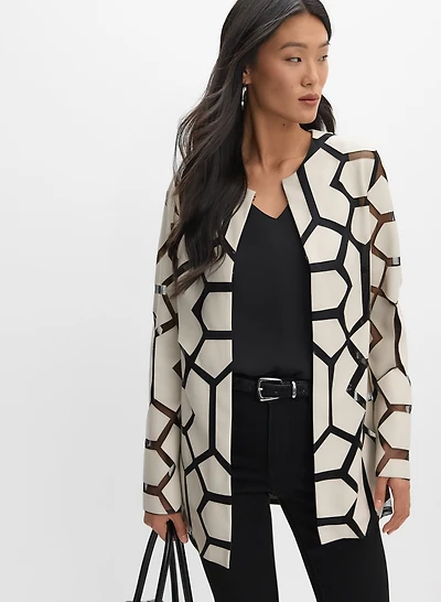 Joseph Ribkoff - Geometric Mesh Jacket