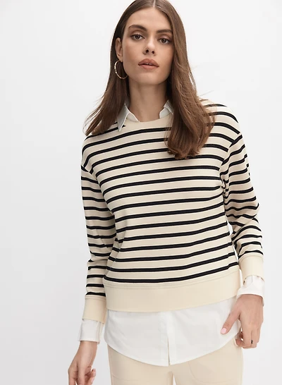 Haut trompe-l'oeil à rayures