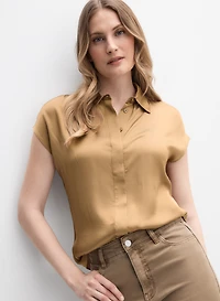Button-Down Satin Blouse