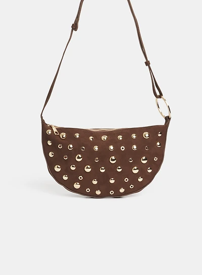 Sac à main clouté en suède végane