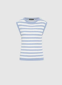 Pull rayé en tricot pointelle