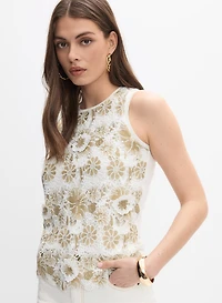 Haut sans manches en dentelle guipure