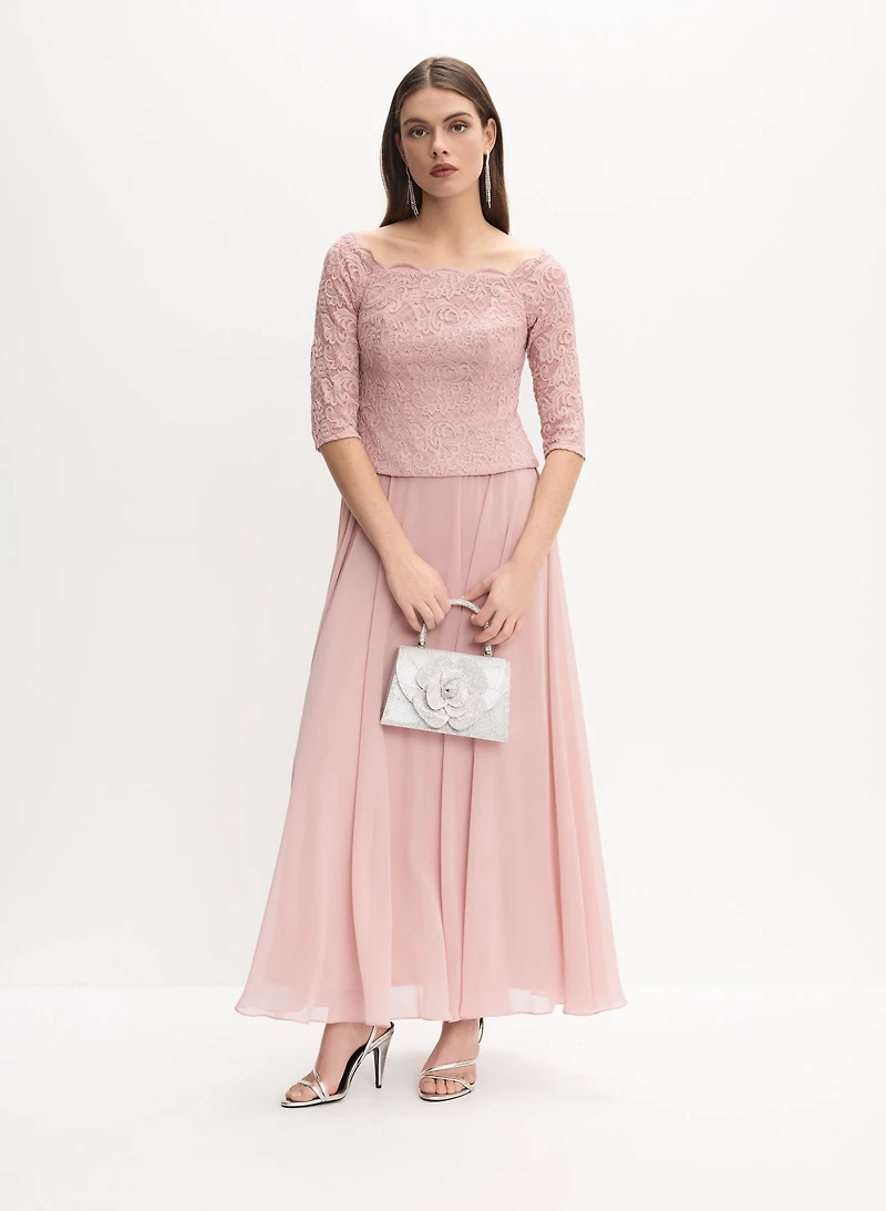 Alex Evenings - Robe en dentelle et chiffon