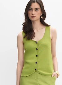 Débardeur boutonné en tricot