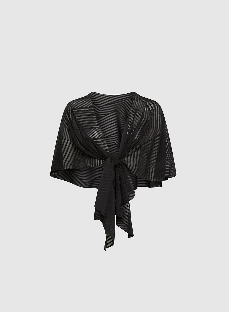 Foulard semi-transparent à rayures