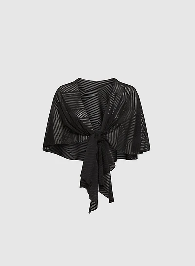 Foulard semi-transparent à rayures