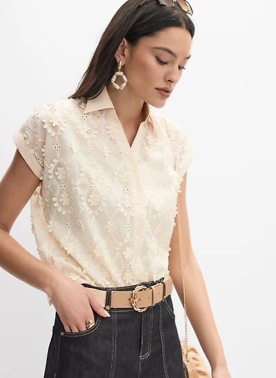Lace Appliqué Blouse