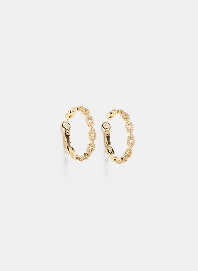 Crystal Detail Hoop Earrings