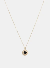 Collier à pendentif de pierre ronde
