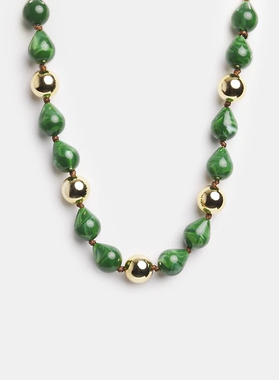 Marbled Bead Necklace