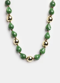 Marbled Bead Necklace