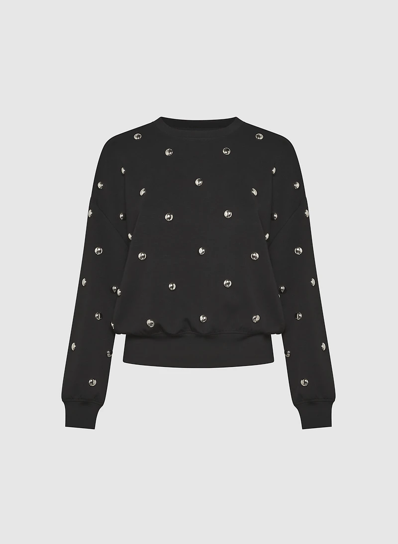 Embellished Crew Neck Top