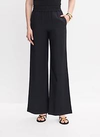 Wide-Leg Crinkle Pants
