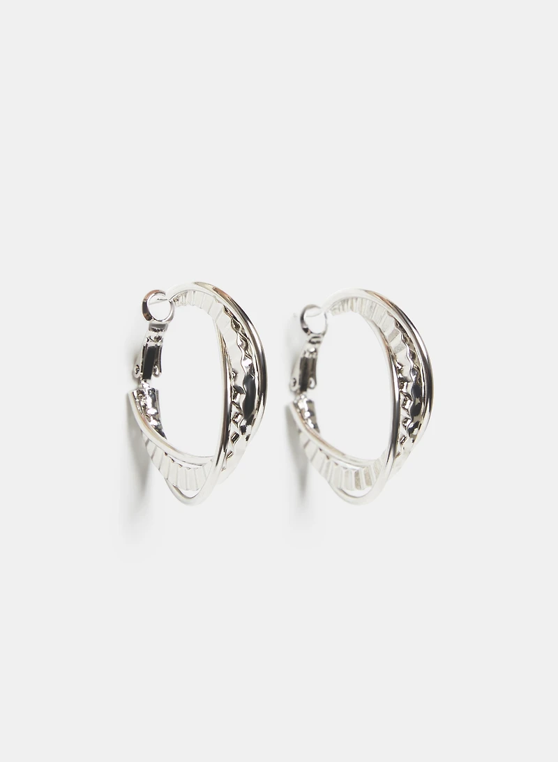Boucles d'oreilles en anneaux entrelacés
