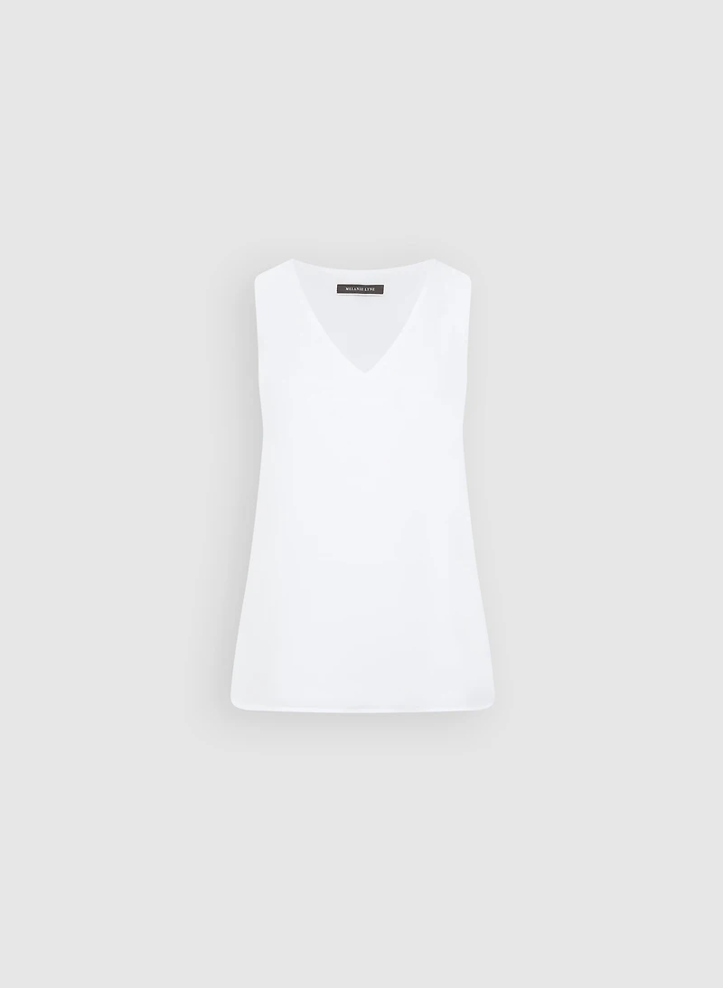 Blouse en crêpe à encolure V