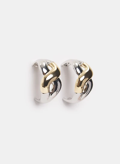 Two-Tone Hoop Earrings