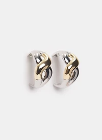 Two-Tone Hoop Earrings