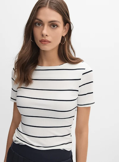 Stripe Rib Knit Top
