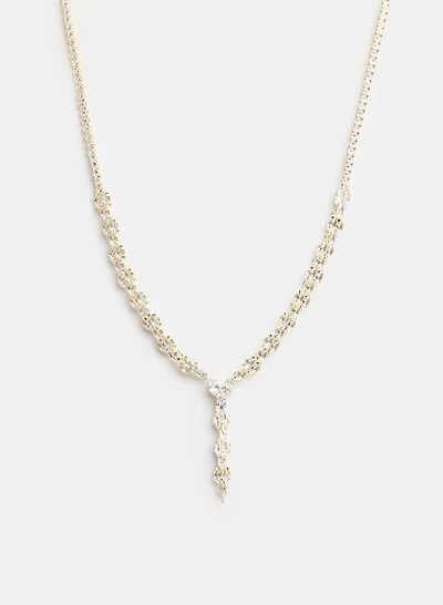 Collier en Y à zircons cubiques