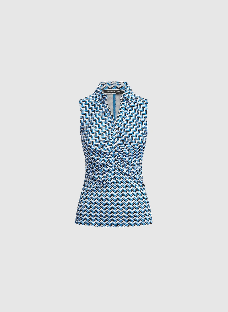 Sleeveless Geometric Top