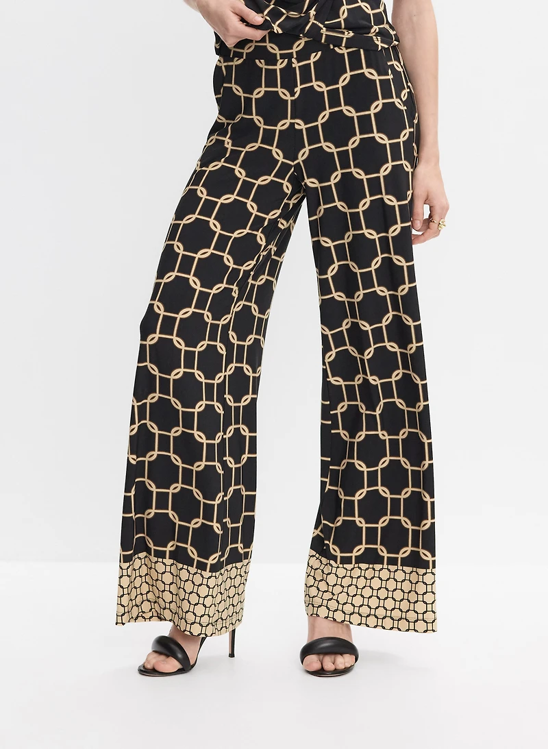 Contrast Geometric Print Pants