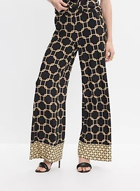 Contrast Geometric Print Pants