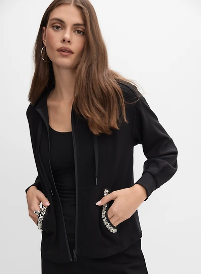 Rhinestone Trim Jacket