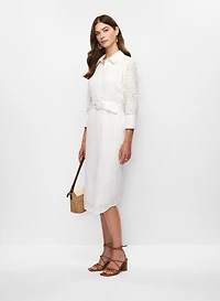 Robe-chemisier boutonnée à oeillets