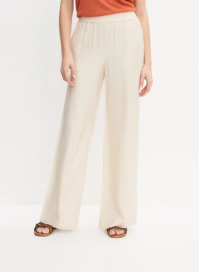 Wide-Leg Crinkle Pants