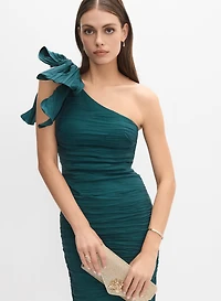 Bow Detail Taffeta Dress