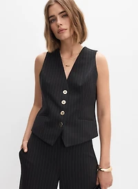 Veste sans manches à rayures fines