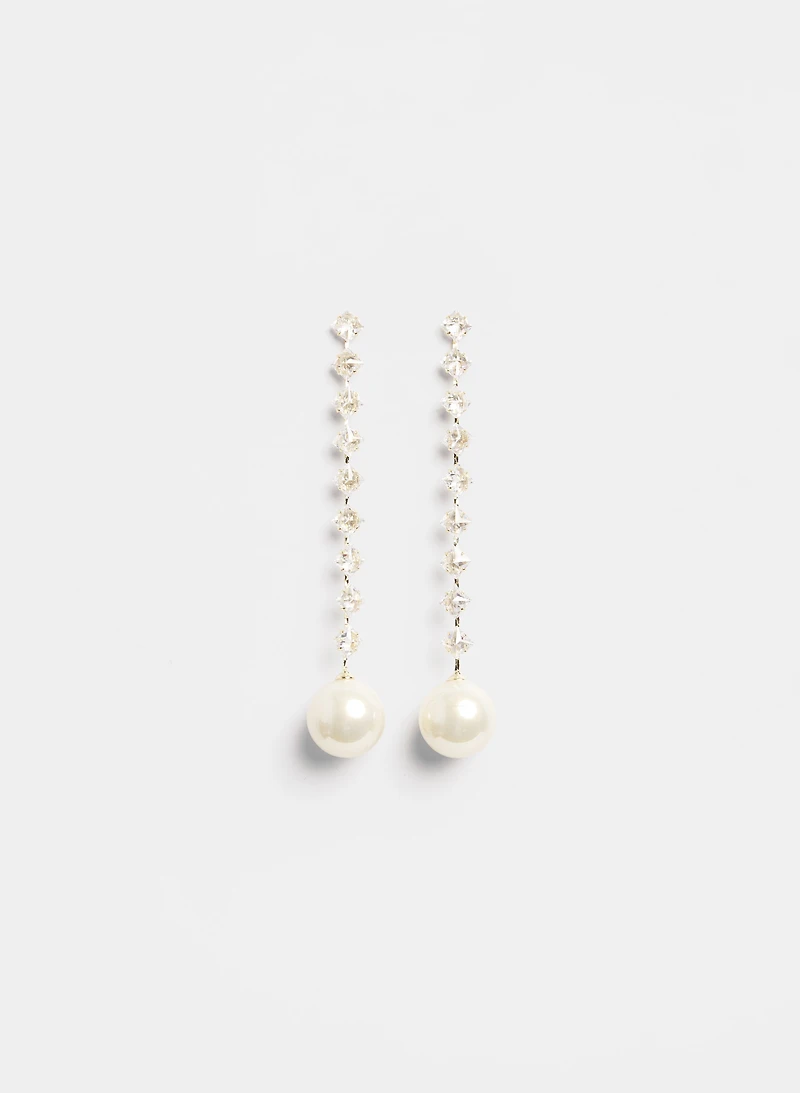 Boucles d'oreilles linéaires à perles